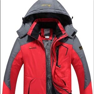 Keevoom Men's Waterproof Ski Jacket Warm Winter Hooded Coat Mountain Windproof